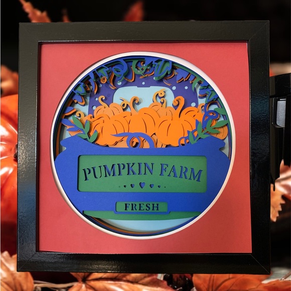 8x8 Pumpkin Farm Shadow Box - Picture 1 of 1